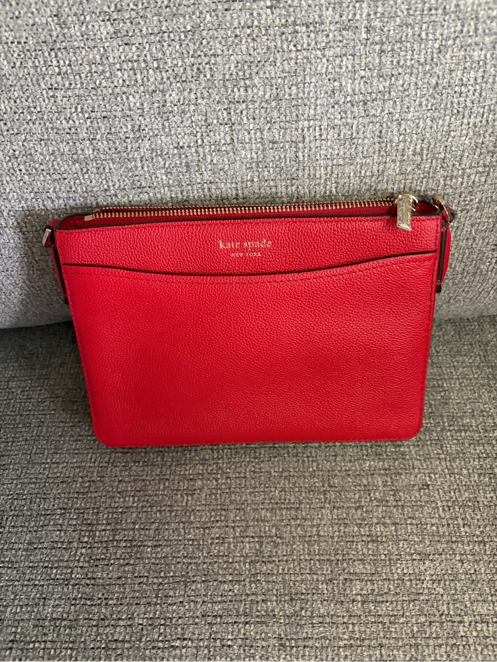 kate spade Red Pebbled Leather Crossbody with Gold Hardware